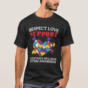 Camiseta Autismo Mulheres Homens Respeito Amor Apoio Consc