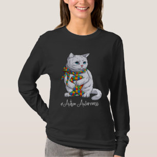 Camiseta Autismo Mulheres Homens Respeito Amor Apoio Gato A