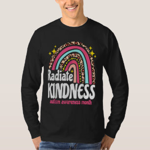 Camiseta Autismo mundial Consciência Leopardo Raio-Raio-Rai