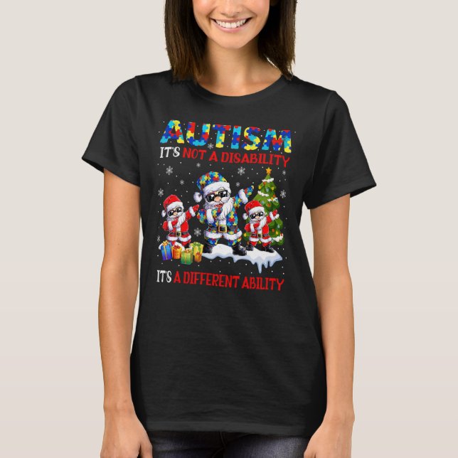 Camiseta Autismo Não é um Natal de Papais noeis de Deficiên (Frente)