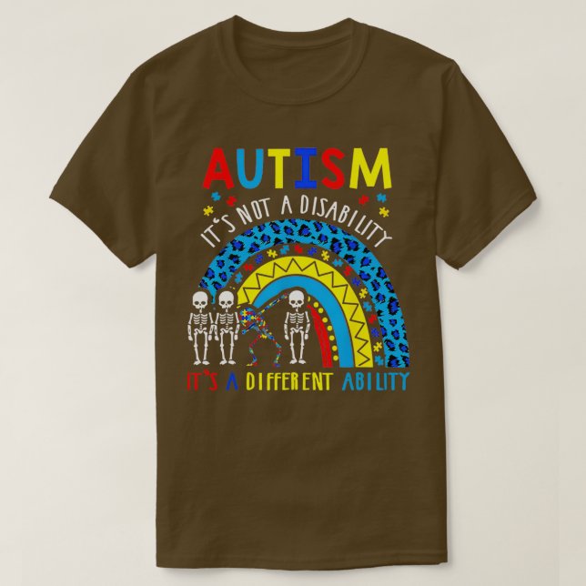 Camiseta Autismo Não É Uma Deficiência É Um Abilito Diferen (Frente do Design)