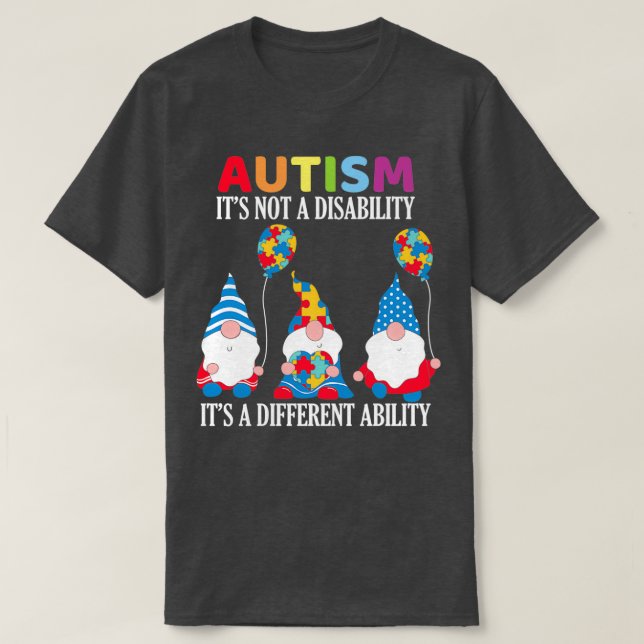 Camiseta Autismo Não É Uma Deficiência É Uma Habilidade Dif (Frente do Design)