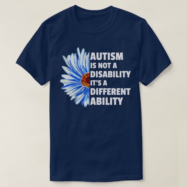 Camiseta autismo não é uma deficiência itx27s um hálito dif (Frente do Design)