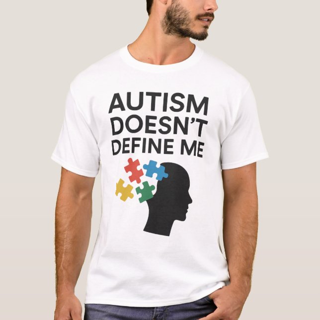 Camiseta Autismo não me define Quebra-cabeça (Frente)