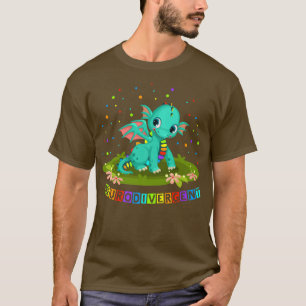 Camiseta Autismo Neurodivergente - Dragão Cuto Mês de Consc