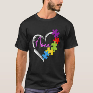 Camiseta Autismo Nona Dia das Mães Coração Conscientização 