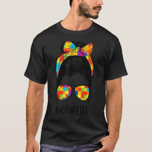 Camiseta Autismo Oma Vida Coque Desarrumado Óculos Bandana