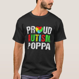 Camiseta Autismo Orgulhento e Orgulhoso Poppa Coração da Fa