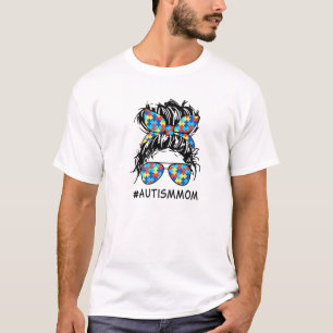 Camiseta Autismo Orgulhoso Mãe Ursa Mãe Consciência Auti