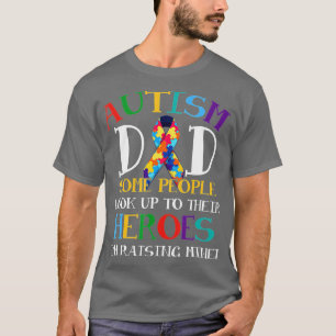 Camiseta Autismo Pai Ribbon Son É Meu Herói Autismo Awa