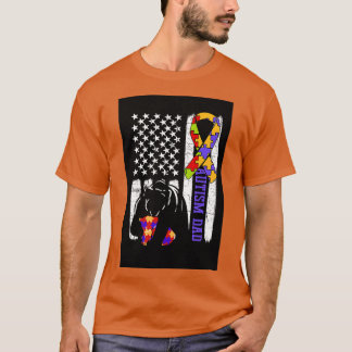 Camiseta Autismo Pai Sensibilização Fita Ursa Mãe Bandeira