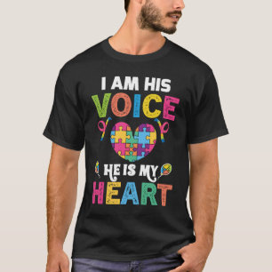 Camiseta Autismo Pai Sou Sua Voz Ele É Meu Aut Do Coração