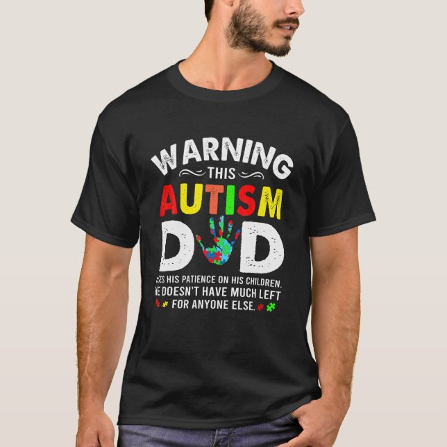 Camiseta Autismo Pai Usa Paciência Em Seus Filhos Autismo A (Frente)