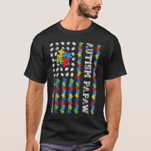 Camiseta Autismo Papaw Bandeira Americana Conscientização d