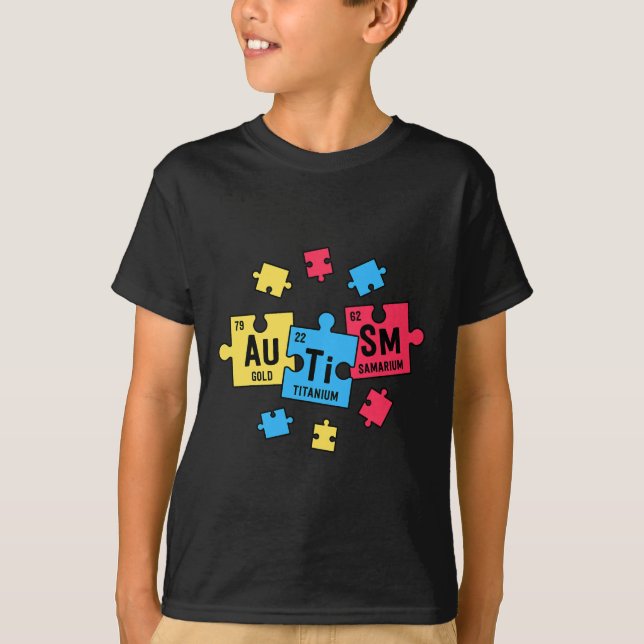 Camiseta Autismo Para Professores SPED Elementos de Mesa Pe (Frente)