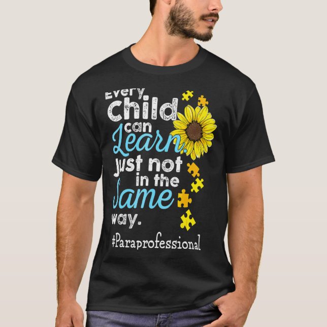 Camiseta Autismo Paraprofissional Que Cada Criança Consegue (Frente)