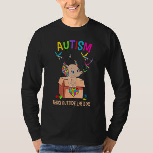 Camiseta Autismo Pense Fora Da Caixa Autismo Elefante Cute