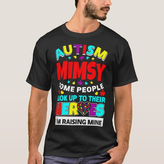 Camiseta Autismo Pessoas Mimsy Procuram Seus Heroicos Ascen (Frente)