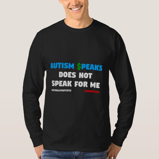 Camiseta Autismo $picos Não Fala Para Mim Texto Branco (Frente)