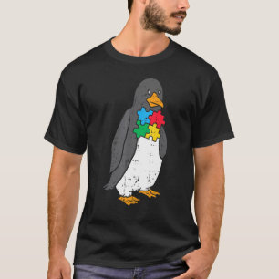 Camiseta Autismo Pinguim Puzzle Fofo Conscientização ASD Ho