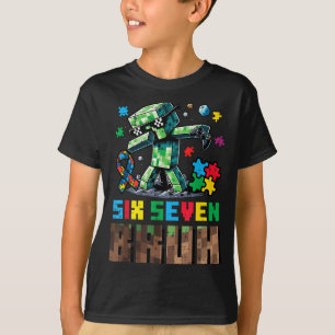 Camiseta Autismo Pixel Six Seven Bruh Dab Conscientização G