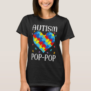 Camiseta Autismo Pop-pop Família Correspondente Coração Con