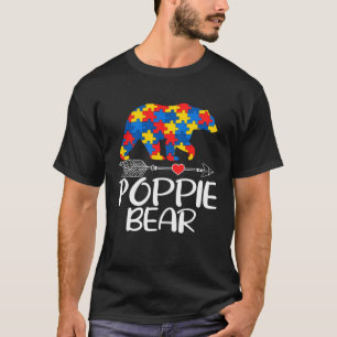 Camiseta Autismo Poppie Urso Apoio Conscientização do Autis