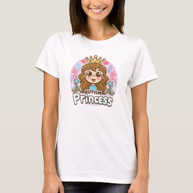 Camiseta Autismo Princesa T-Shirt - Cute Empoderador Autism (Frente)