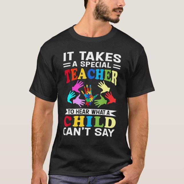 Camiseta Autismo Professora Quebra-cabeça Peece Especial Mu (Frente)