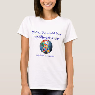 Camiseta Autismo que vê o mundo do ângulo diferente