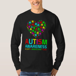 Camiseta Autismo Quebra-cabeça de Atenção ao Amor Coração E