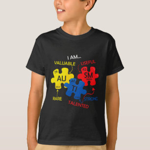 Camiseta Autismo Quebra-cabeça de Consciência Elementos de