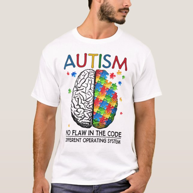 Camiseta Autismo Quebra-cabeça Piece Oferece Autismo Citaçã (Frente)