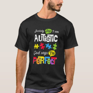 Camiseta Autismo Quebra-cabeça Society diz que eu sou Autis