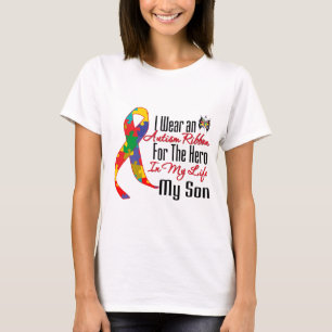 Camiseta Autismo Ribbon Hero em Minha Vida Meu Filho
