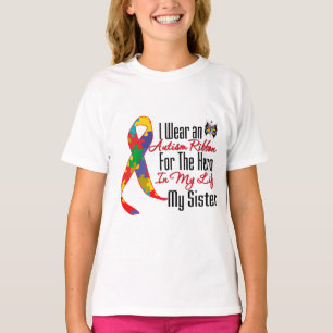 Camiseta Autismo Ribbon Hero em Minha Vida Minha Irmã
