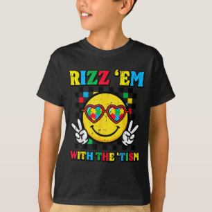 Camiseta Autismo rizz em com o sorriso tism meme asd homens
