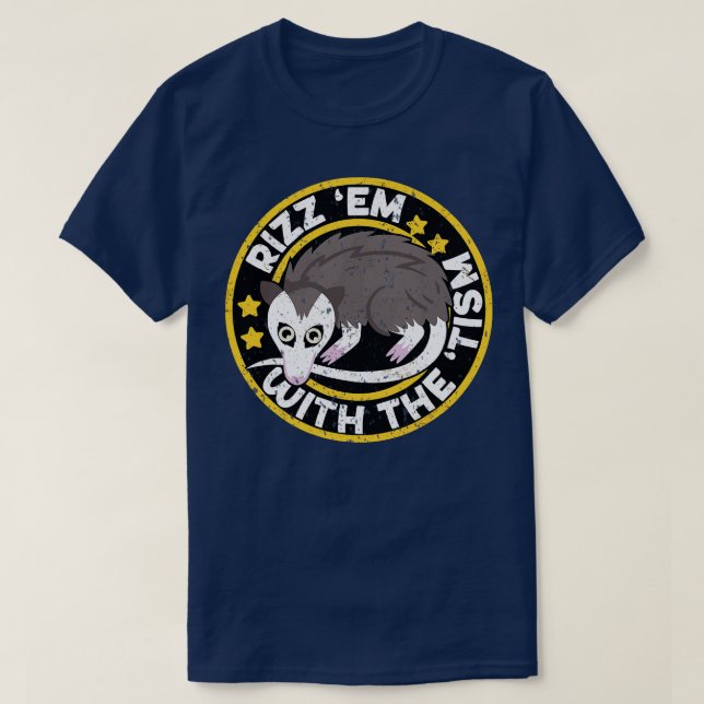 Camiseta Autismo Rizz Em Com O Tismo Autista Possum (Frente do Design)