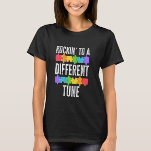 Camiseta Autismo Rockin Com Uma Melodia Diferente ASD Fone 
