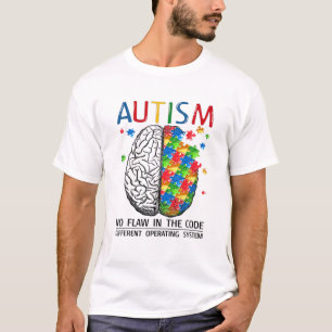Camiseta Autismo Sem Defeito No Código Autismo Cérebro Auti