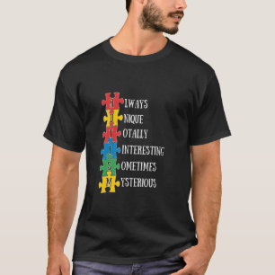 Camiseta Autismo Sempre Único Totalmente Interessante Miste