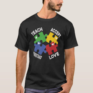 Camiseta Autismo Sensibilização Accept Compreende Auti