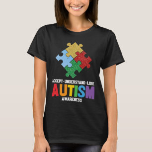 Camiseta Autismo Sensibilização Aceita Compreender Autismo