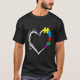Camiseta Autismo Sensibilização Aceita Compreender Coração
