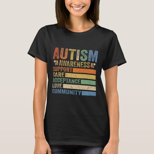 Camiseta Autismo Sensibilização Aceitação de Cuidados de Sa (Frente)