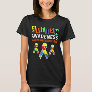 Camiseta Autismo Sensibilização Aceite Compreender Amor