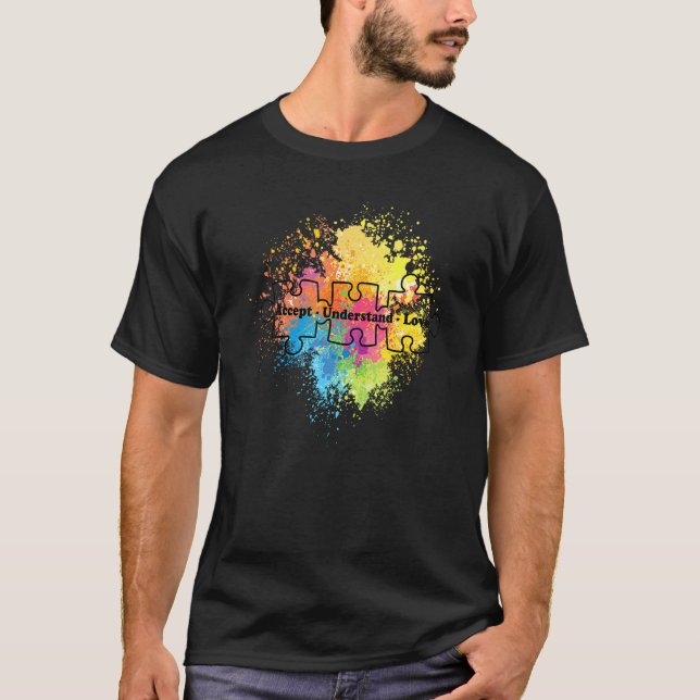 Camiseta Autismo Sensibilização Aceite Compreender O Amor S (Frente)