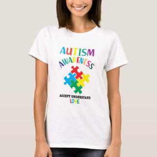 Camiseta Autismo Sensibilização ACEITO ENTENDER Autismo de