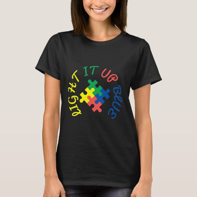 Camiseta Autismo Sensibilização Acende Azul (Frente)