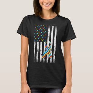 Camiseta Autismo Sensibilização Afetou Quebra-cabeça R de B